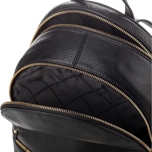 Michael Kors Rhea Zip Medium Leather Backpack, Black - Picture 6 of 7